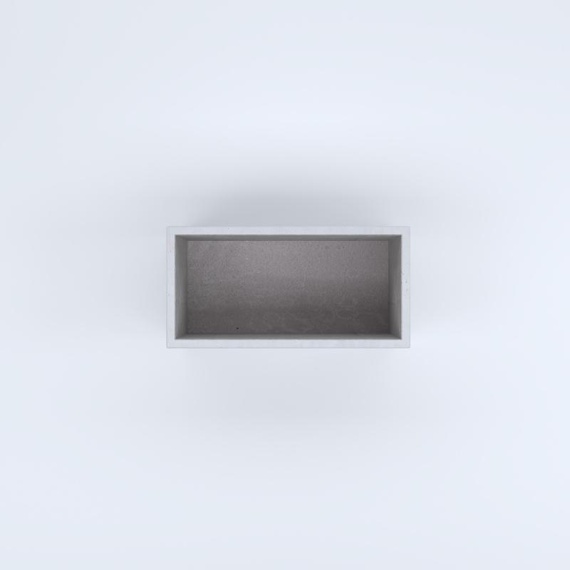 FIORIERE IN CEMENTO LISCE RETTANGOLARI SENZA PIEDINI CM80X40X40H BIANCO