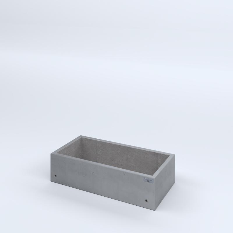FIORIERE IN CEMENTO LISCE RETTANGOLARI SENZA PIEDINI CM80X40X20H GRIGIO