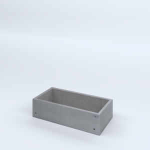 FIORIERE IN CEMENTO LISCE RETTANGOLARI SENZA PIEDINI CM80X40X20H GRIGIO