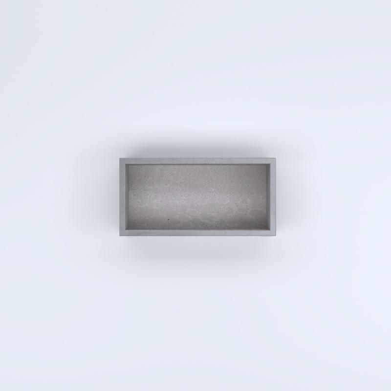 FIORIERE IN CEMENTO LISCE RETTANGOLARI SENZA PIEDINI CM80X40X20H GRIGIO