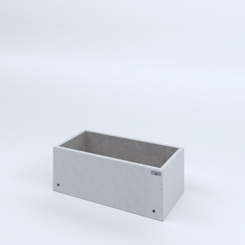 FIORIERE IN CEMENTO LISCE RETTANGOLARI SENZA PIEDINI CM80X40X30H BIANCO