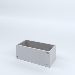 FIORIERE IN CEMENTO LISCE RETTANGOLARI SENZA PIEDINI CM80X40X30H BIANCO