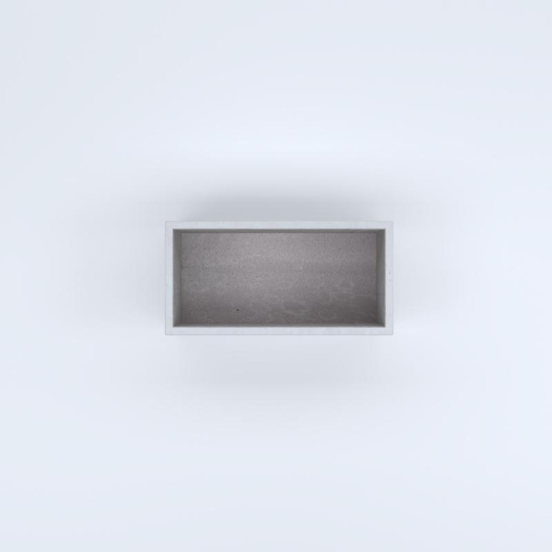 FIORIERE IN CEMENTO LISCE RETTANGOLARI SENZA PIEDINI CM80X40X30H BIANCO
