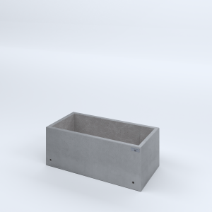 FIORIERE IN CEMENTO LISCE RETTANGOLARI SENZA PIEDINI CM80X40X30H GRIGIO