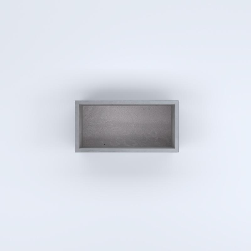 FIORIERE IN CEMENTO LISCE RETTANGOLARI SENZA PIEDINI CM80X40X30H GRIGIO