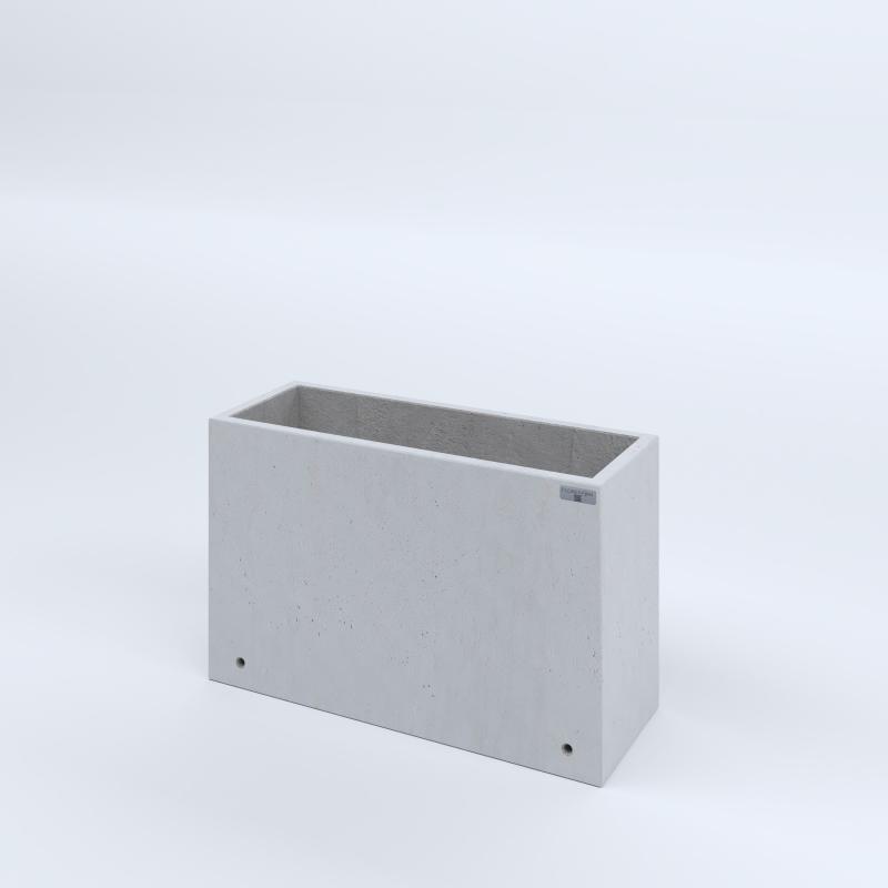 FIORIERE IN CEMENTO LISCE RETTANGOLARI SENZA PIEDINI CM80X30X50H BIANCO