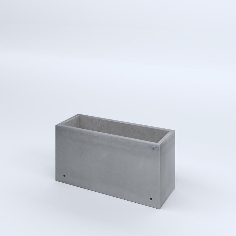 FIORIERE IN CEMENTO LISCE RETTANGOLARI SENZA PIEDINI CM80X30X40H GRIGIO