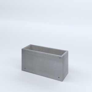 FIORIERE IN CEMENTO LISCE RETTANGOLARI SENZA PIEDINI CM80X30X40H GRIGIO