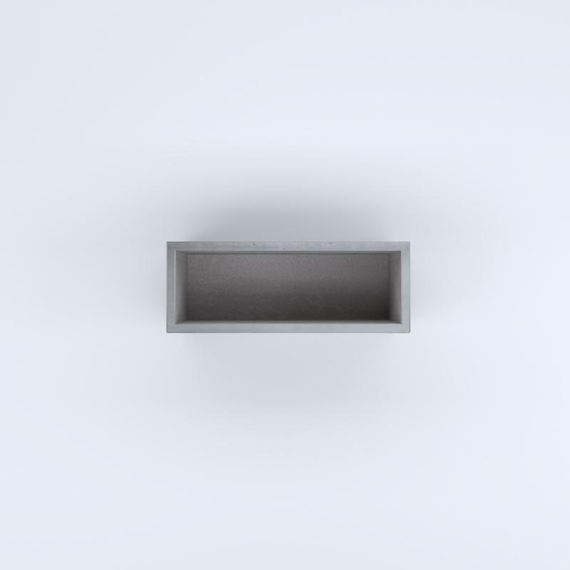 FIORIERE IN CEMENTO LISCE RETTANGOLARI SENZA PIEDINI CM80X30X40H GRIGIO