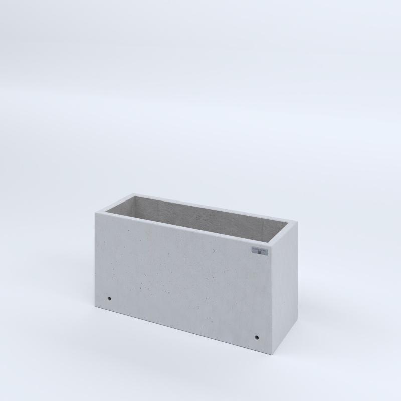 FIORIERE IN CEMENTO LISCE RETTANGOLARI SENZA PIEDINI CM80X30X40H BIANCO
