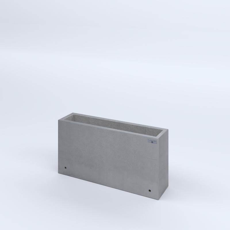 FIORIERE IN CEMENTO LISCE RETTANGOLARI SENZA PIEDINI CM80X20X40H GRIGIO