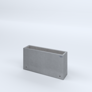 FIORIERE IN CEMENTO LISCE RETTANGOLARI SENZA PIEDINI CM80X20X40H GRIGIO