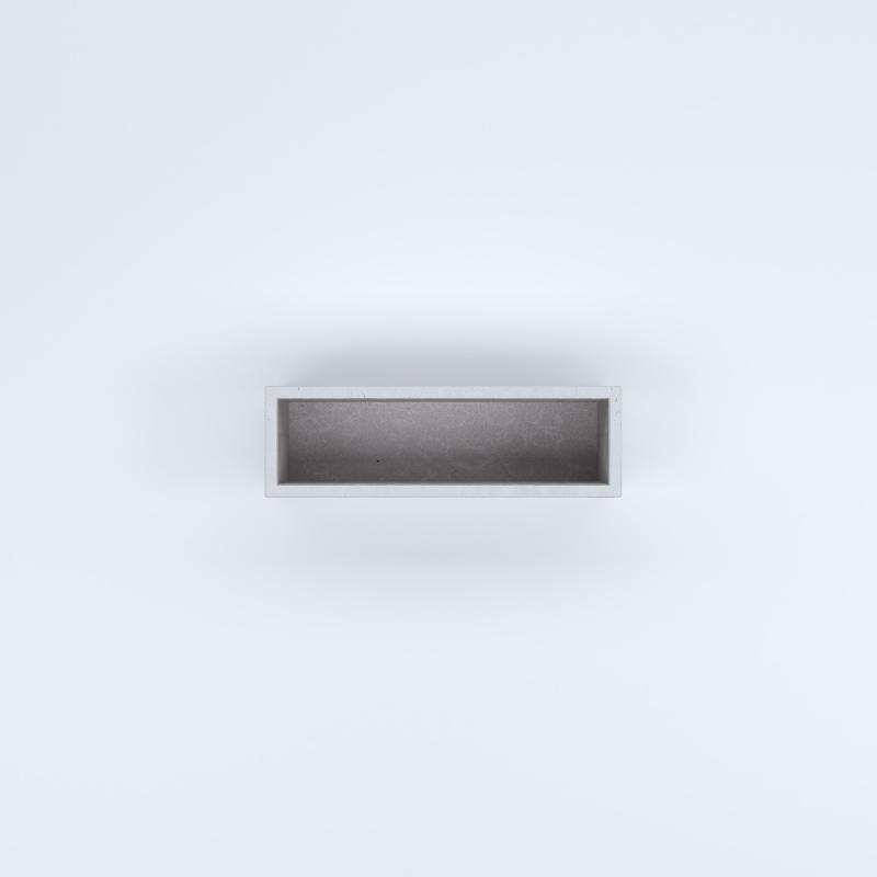 FIORIERE IN CEMENTO LISCE RETTANGOLARI SENZA PIEDINI CM80X25X25H BIANCO