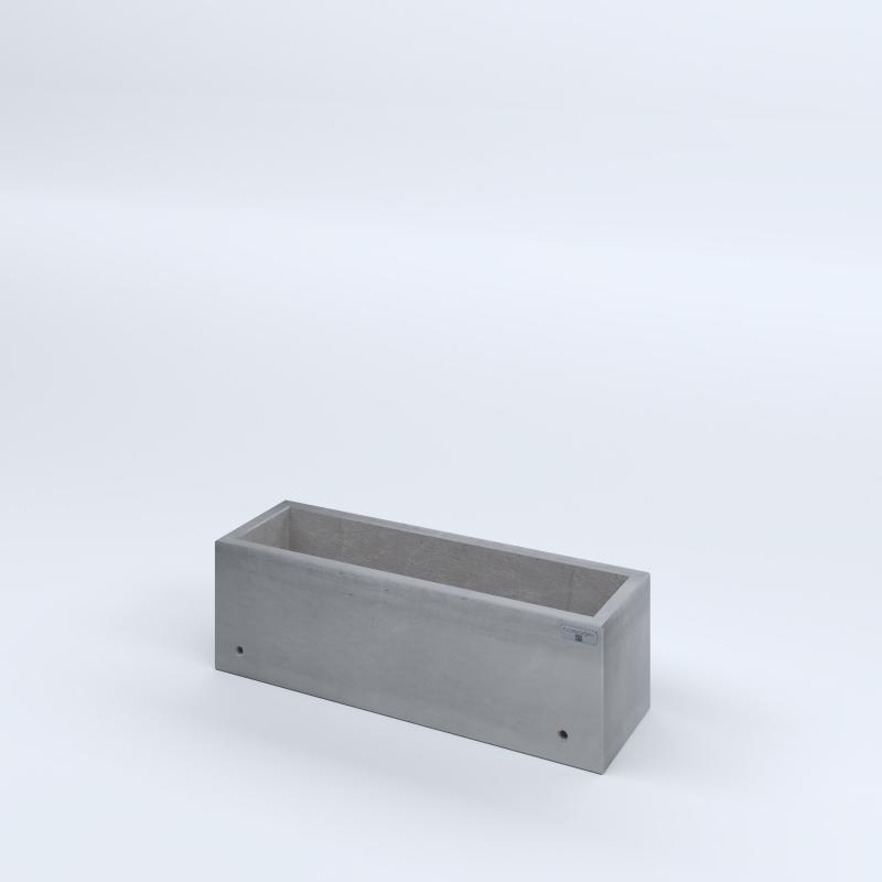 FIORIERE IN CEMENTO LISCE RETTANGOLARI SENZA PIEDINI CM80X25X25H GRIGIO