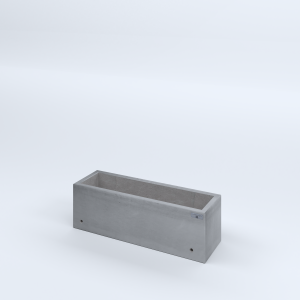 FIORIERE IN CEMENTO LISCE RETTANGOLARI SENZA PIEDINI CM80X25X25H GRIGIO