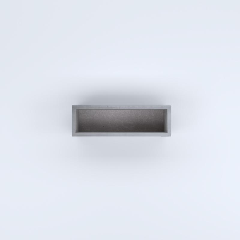 FIORIERE IN CEMENTO LISCE RETTANGOLARI SENZA PIEDINI CM80X25X30H GRIGIO