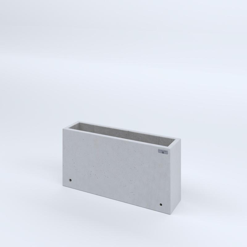 FIORIERE IN CEMENTO LISCE RETTANGOLARI SENZA PIEDINI CM80X20X40H BIANCO