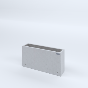FIORIERE IN CEMENTO LISCE RETTANGOLARI SENZA PIEDINI CM80X20X40H BIANCO