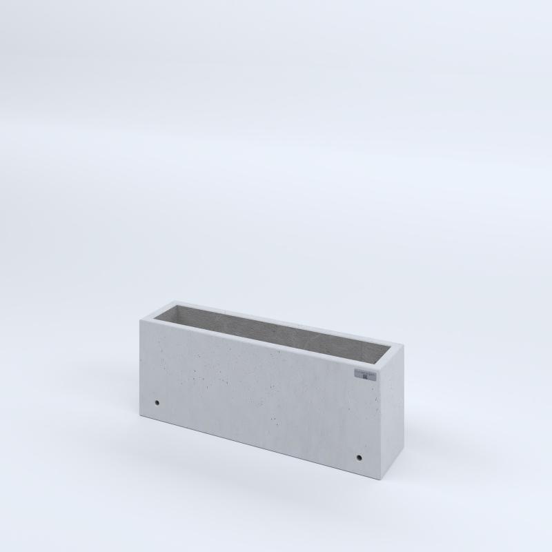 FIORIERE IN CEMENTO LISCE RETTANGOLARI SENZA PIEDINI CM80X20X30H BIANCO