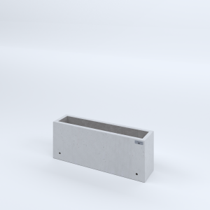 FIORIERE IN CEMENTO LISCE RETTANGOLARI SENZA PIEDINI CM80X20X30H BIANCO