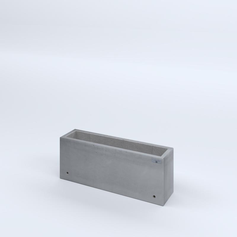 FIORIERE IN CEMENTO LISCE RETTANGOLARI SENZA PIEDINI CM80X20X30H GRIGIO