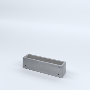 FIORIERE IN CEMENTO LISCE RETTANGOLARI SENZA PIEDINI CM80X20X20H GRIGIO