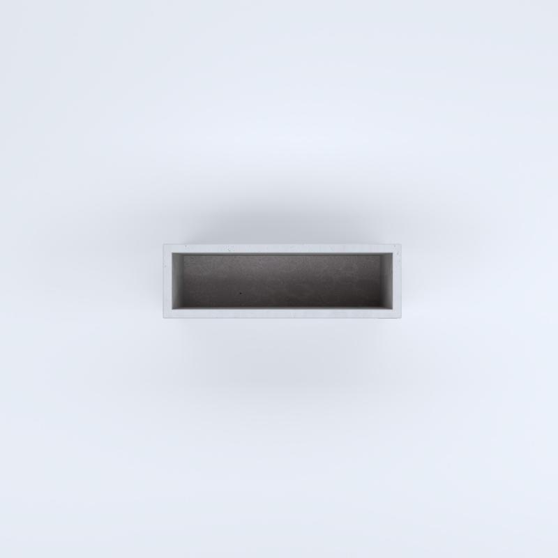 FIORIERE IN CEMENTO LISCE RETTANGOLARI SENZA PIEDINI CM80X25X40H BIANCO