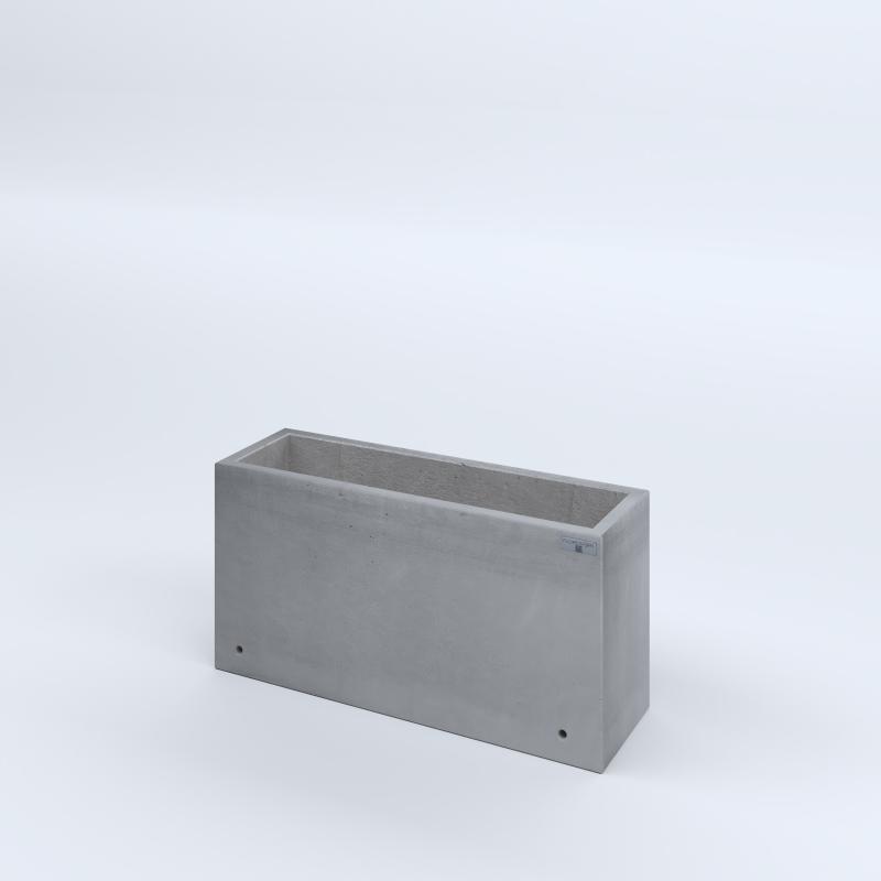 FIORIERE IN CEMENTO LISCE RETTANGOLARI SENZA PIEDINI CM80X25X40H GRIGIO