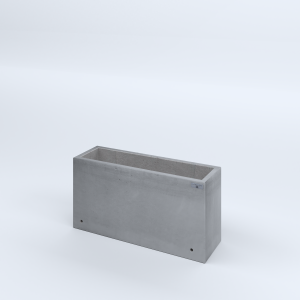 FIORIERE IN CEMENTO LISCE RETTANGOLARI SENZA PIEDINI CM80X25X40H GRIGIO