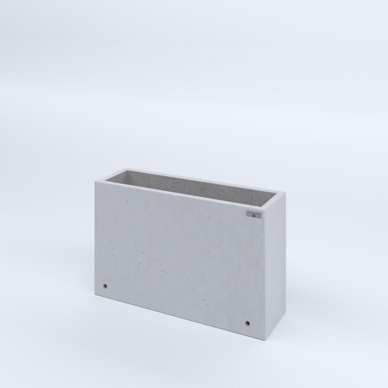 FIORIERE IN CEMENTO LISCE RETTANGOLARI SENZA PIEDINI CM80X25X50H BIANCO