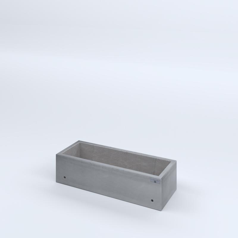 FIORIERE IN CEMENTO LISCE RETTANGOLARI SENZA PIEDINI CM80X30X20H GRIGIO