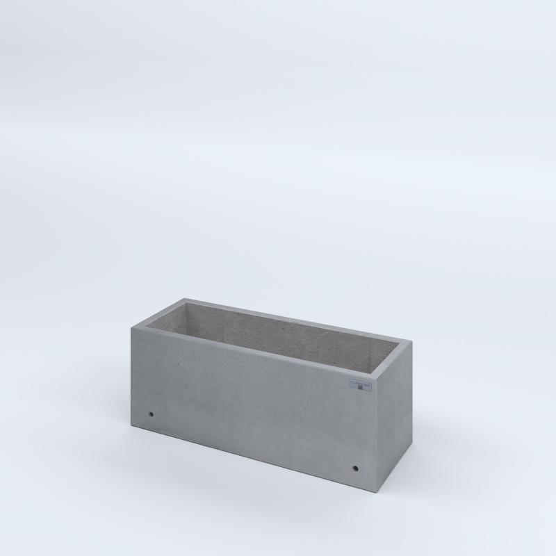 FIORIERE IN CEMENTO LISCE RETTANGOLARI SENZA PIEDINI CM80X30X30H GRIGIO