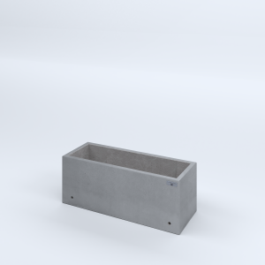 FIORIERE IN CEMENTO LISCE RETTANGOLARI SENZA PIEDINI CM80X30X30H GRIGIO