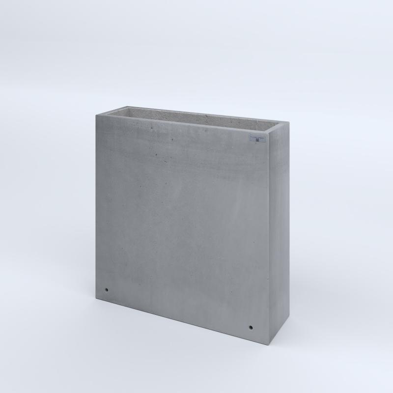 FIORIERE IN CEMENTO LISCE RETTANGOLARI SENZA PIEDINI CM80X25X80H GRIGIO