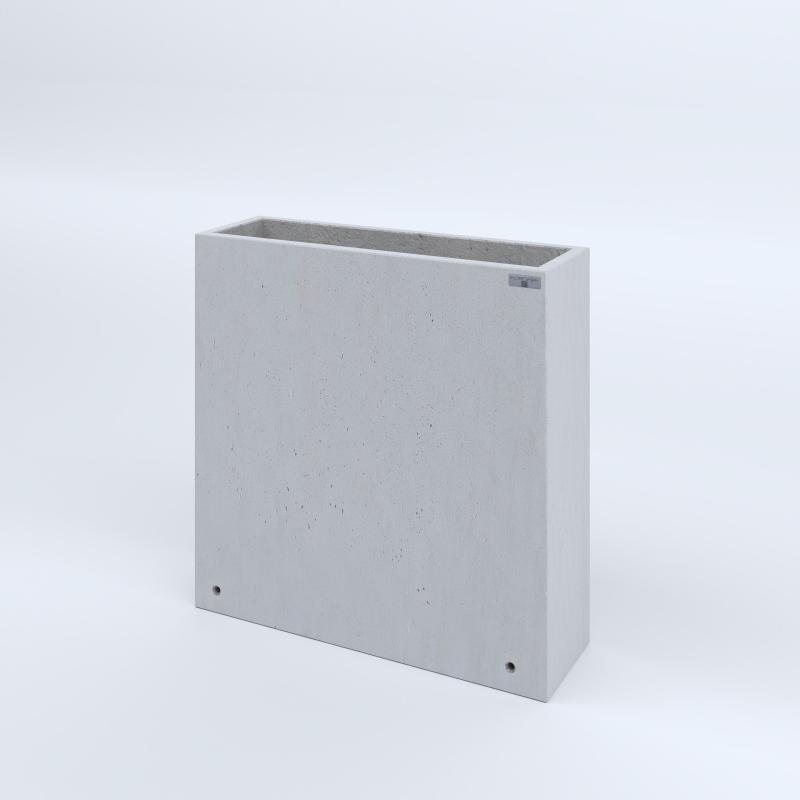 FIORIERE IN CEMENTO LISCE RETTANGOLARI SENZA PIEDINI CM80X25X80H BIANCO