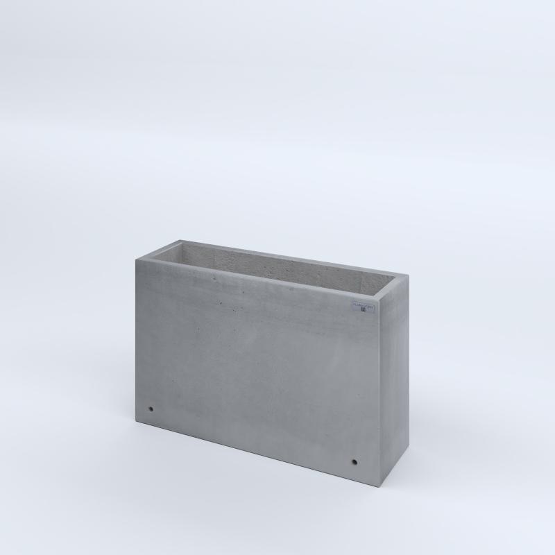 FIORIERE IN CEMENTO LISCE RETTANGOLARI SENZA PIEDINI CM80X25X50H GRIGIO