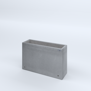 FIORIERE IN CEMENTO LISCE RETTANGOLARI SENZA PIEDINI CM80X25X50H GRIGIO