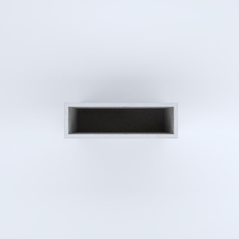 FIORIERE IN CEMENTO LISCE RETTANGOLARI SENZA PIEDINI CM80X25X70H BIANCO