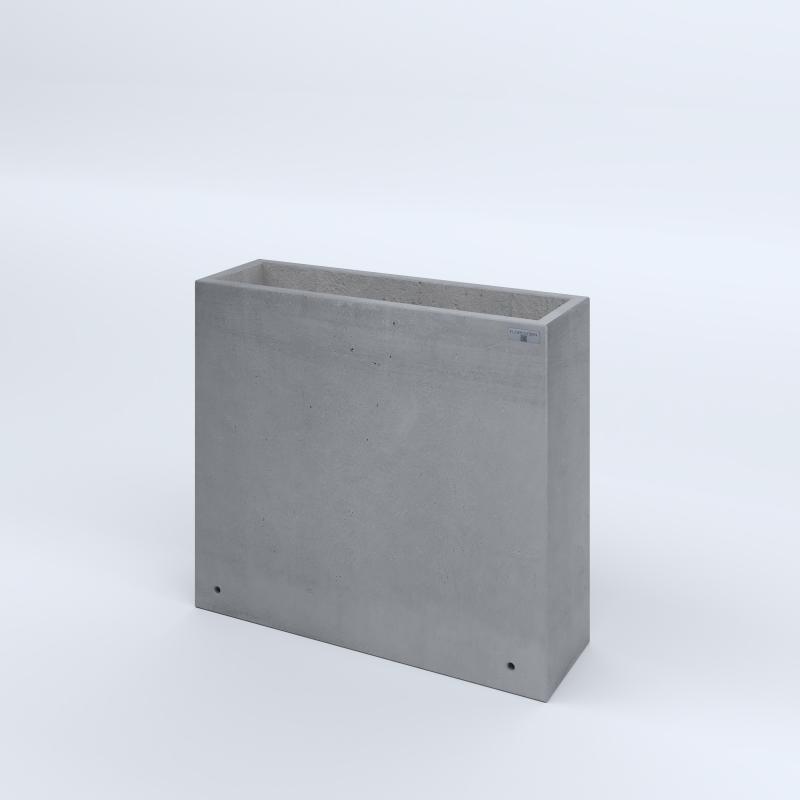 FIORIERE IN CEMENTO LISCE RETTANGOLARI SENZA PIEDINI CM80X25X70H GRIGIO