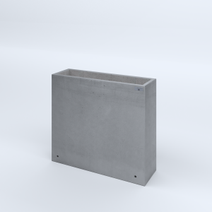 FIORIERE IN CEMENTO LISCE RETTANGOLARI SENZA PIEDINI CM80X25X70H GRIGIO