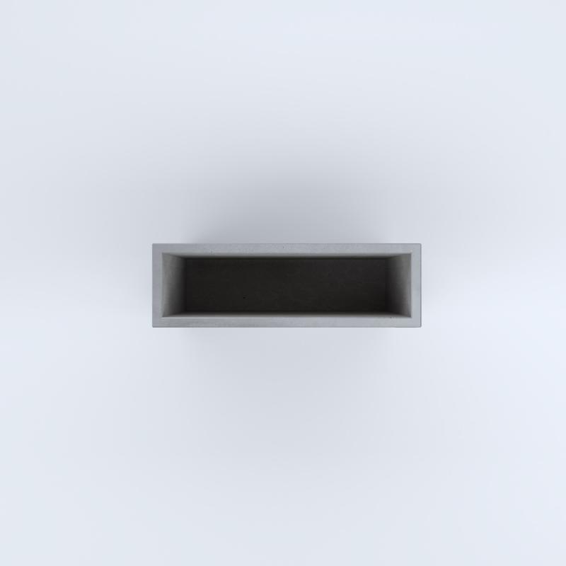 FIORIERE IN CEMENTO LISCE RETTANGOLARI SENZA PIEDINI CM80X25X70H GRIGIO
