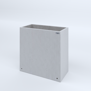 FIORIERE IN CEMENTO LISCE RETTANGOLARI SENZA PIEDINI CM80X40X80H BIANCO