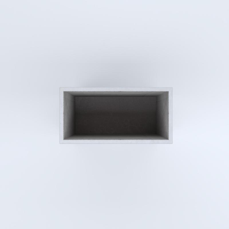 FIORIERE IN CEMENTO LISCE RETTANGOLARI SENZA PIEDINI CM80X40X80H BIANCO