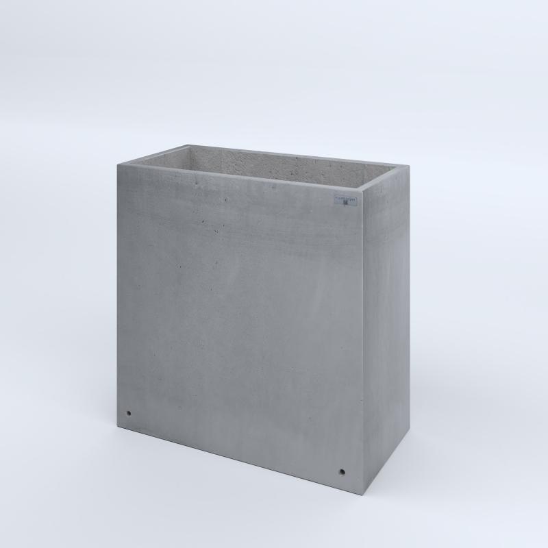 FIORIERE IN CEMENTO LISCE RETTANGOLARI SENZA PIEDINI CM80X40X80H GRIGIO