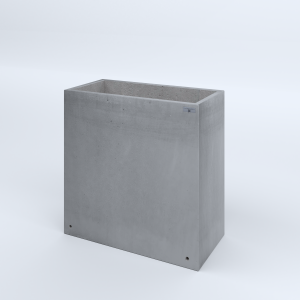 FIORIERE IN CEMENTO LISCE RETTANGOLARI SENZA PIEDINI CM80X40X80H GRIGIO