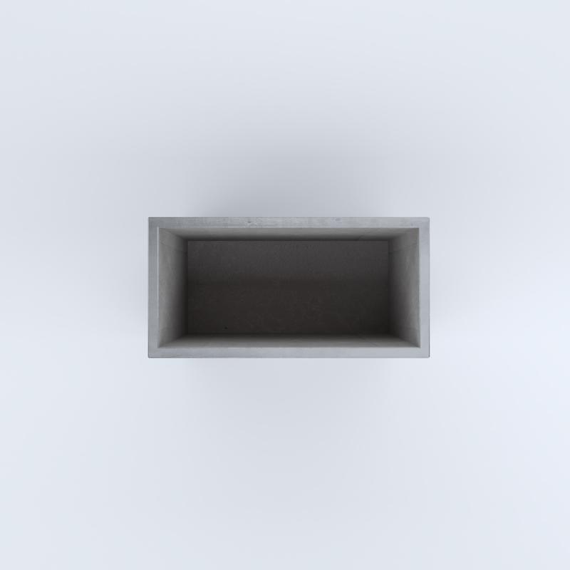FIORIERE IN CEMENTO LISCE RETTANGOLARI SENZA PIEDINI CM80X40X80H GRIGIO