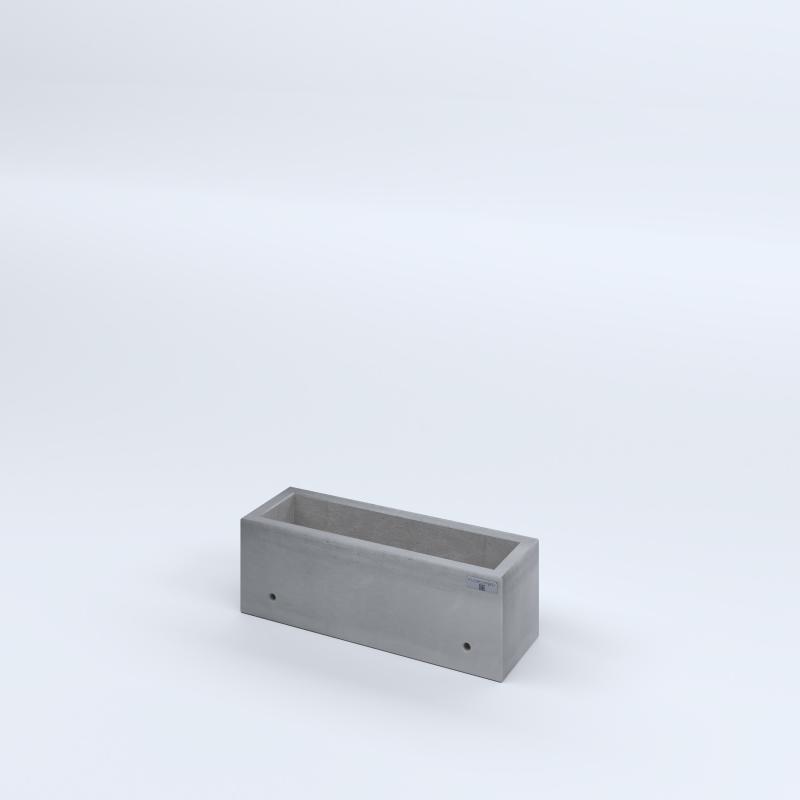 FIORIERE IN CEMENTO LISCE RETTANGOLARI SENZA PIEDINI CM60X20X20H GRIGIO