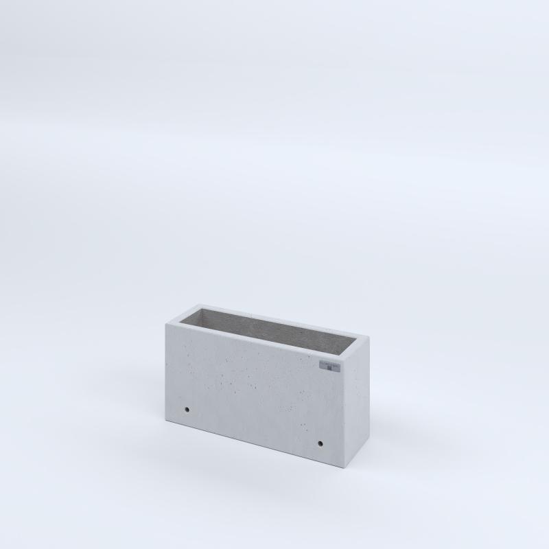 FIORIERE IN CEMENTO LISCE RETTANGOLARI SENZA PIEDINI CM60X20X30H BIANCO