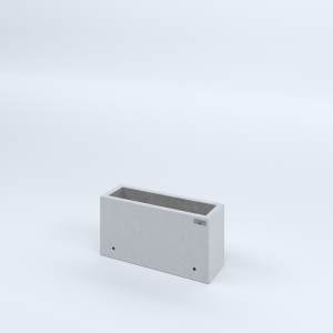 FIORIERE IN CEMENTO LISCE RETTANGOLARI SENZA PIEDINI CM60X20X30H BIANCO