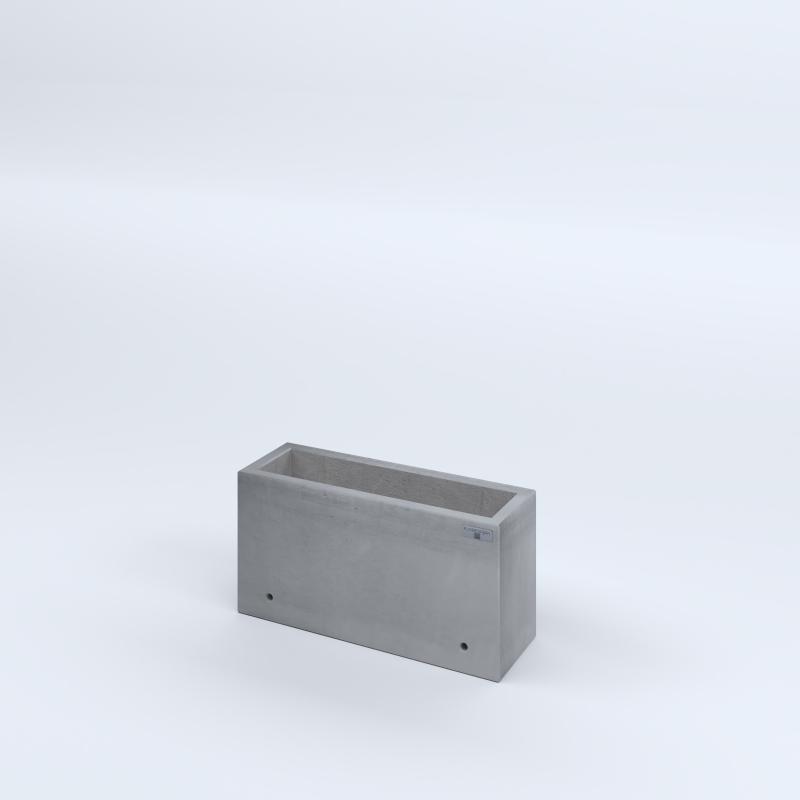 FIORIERE IN CEMENTO LISCE RETTANGOLARI SENZA PIEDINI CM60X20X30H GRIGIO